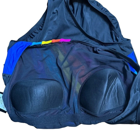 NWT Longitude Black Muli-Color One Piece Swimsuit. Sz: 14 - Picture 5 of 8